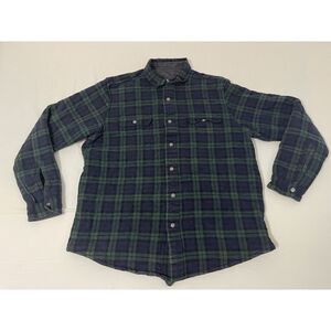 Tailor‎ Vintage Reversible Quilted Flannel Jacket Mens L Plaid Snap Shacket